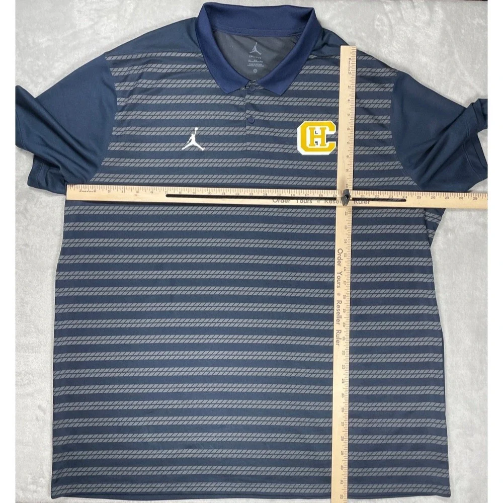 Jordan Dri-FIT Campbell Hall Mens 3XL Blue Polo Shirt Basketball Athletic School